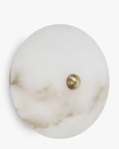 Applique murale ou plafonnier, Jade & métal teinte laiton, Ø16 Janet