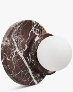 Applique murale, Pierre de marbre rouge, Ø22 Orbe