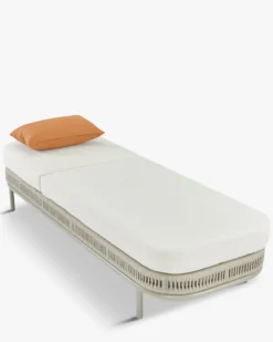 Bain de soleil, Blanc/terracotta waterproof & métal taupe, L200 Florentino