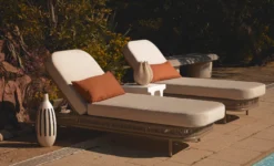 Bain de soleil, Blanc/terracotta waterproof & métal taupe, L200 Florentino