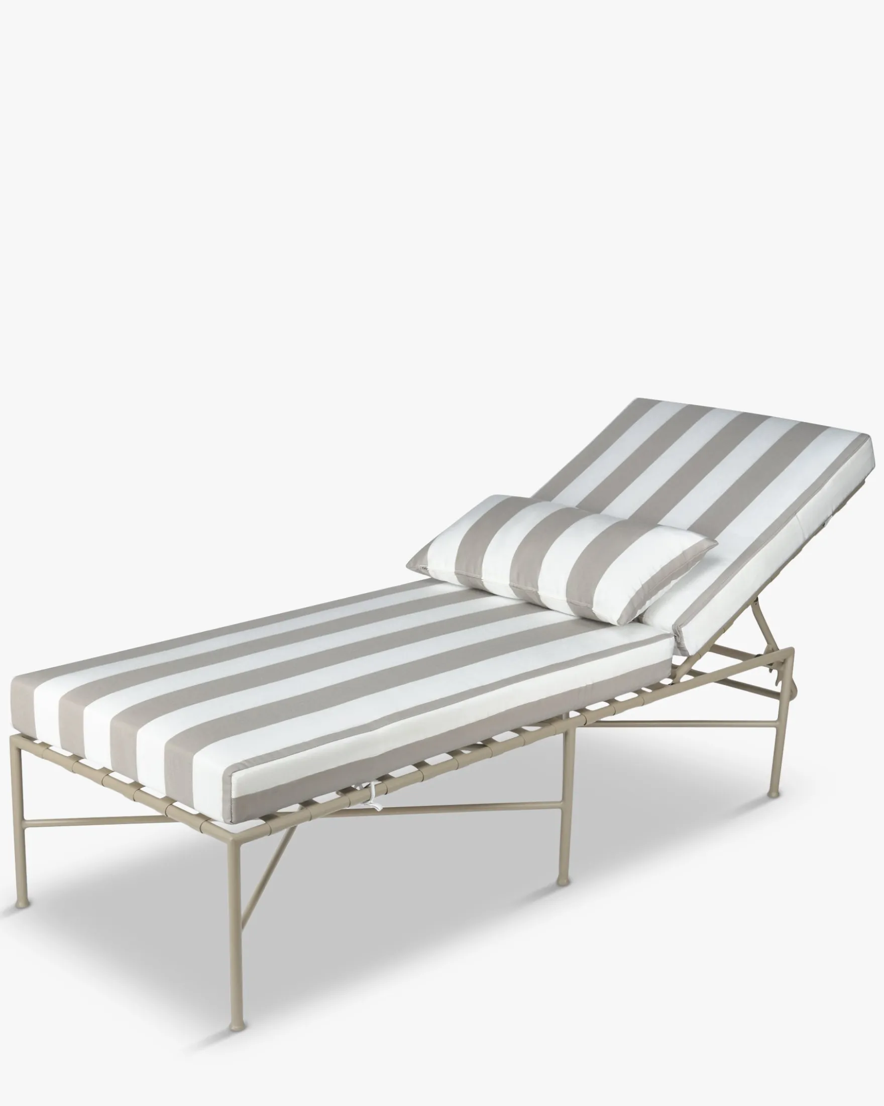 Bain de soleil, Rayures taupe waterproof & métal taupe, L198 Bel Air