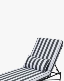 Bain de soleil, Tissu waterproof noir-blanc & métal noir, L198 Bel Air