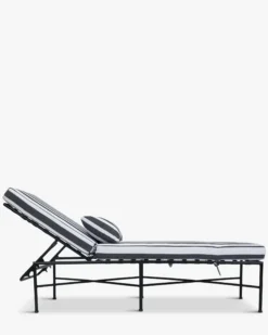 Bain de soleil, Tissu waterproof noir-blanc & métal noir, L198 Bel Air
