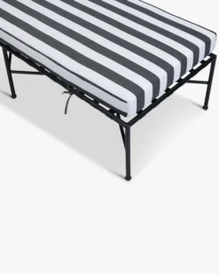 Bain de soleil, Tissu waterproof noir-blanc & métal noir, L198 Bel Air