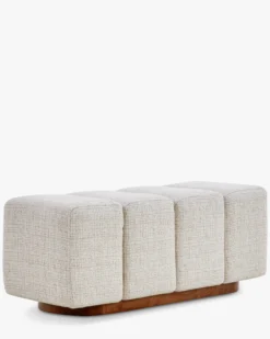 Banc, Bouclé blanc latte, L101 Jollin