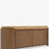 Banc à chaussures, Bois noyer, Tweed marron, L140 Noemia