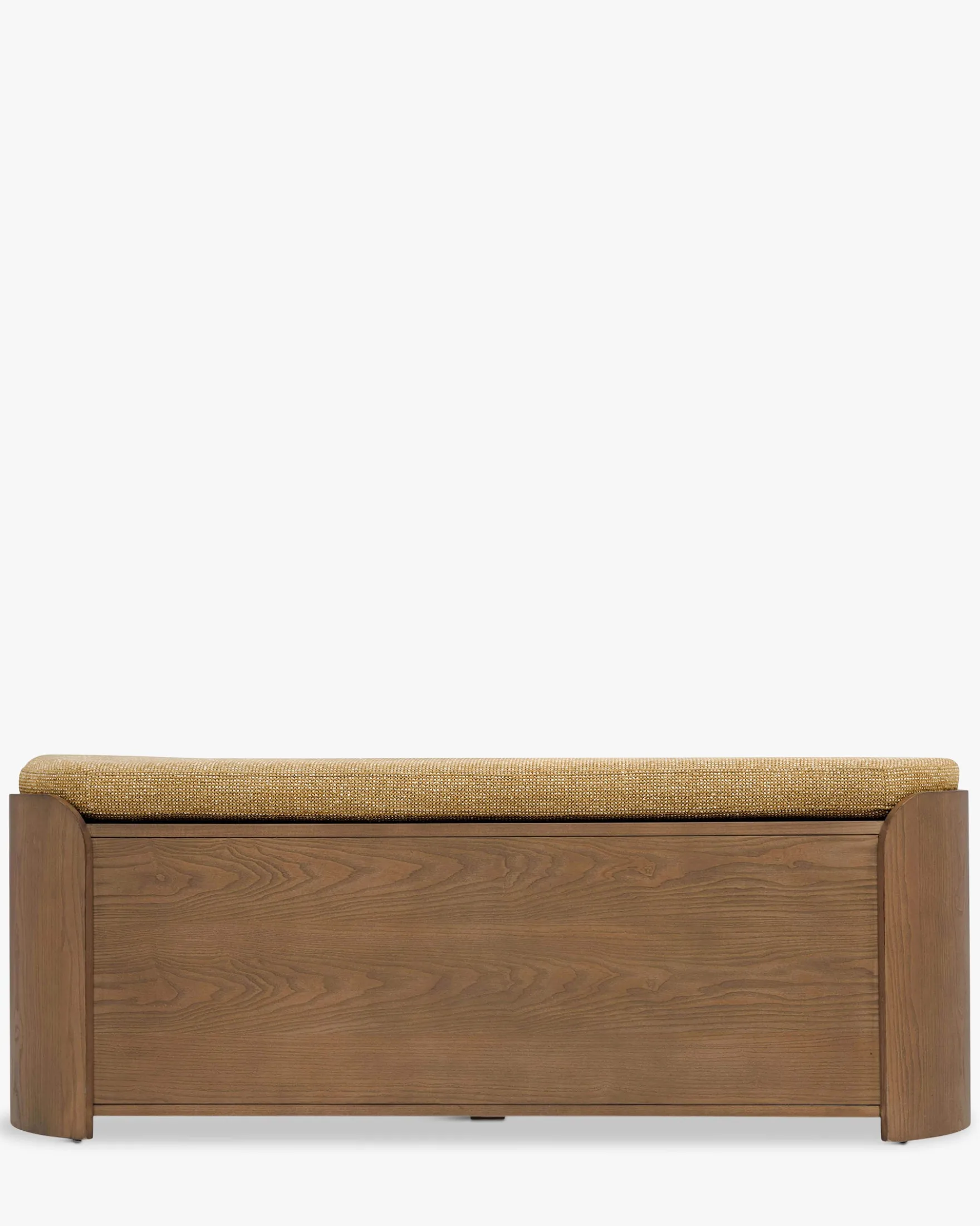 Banc à chaussures, Bois noyer, Tweed marron, L140 Noemia
