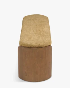 Banc à chaussures, Bois noyer, Tweed marron, L140 Noemia