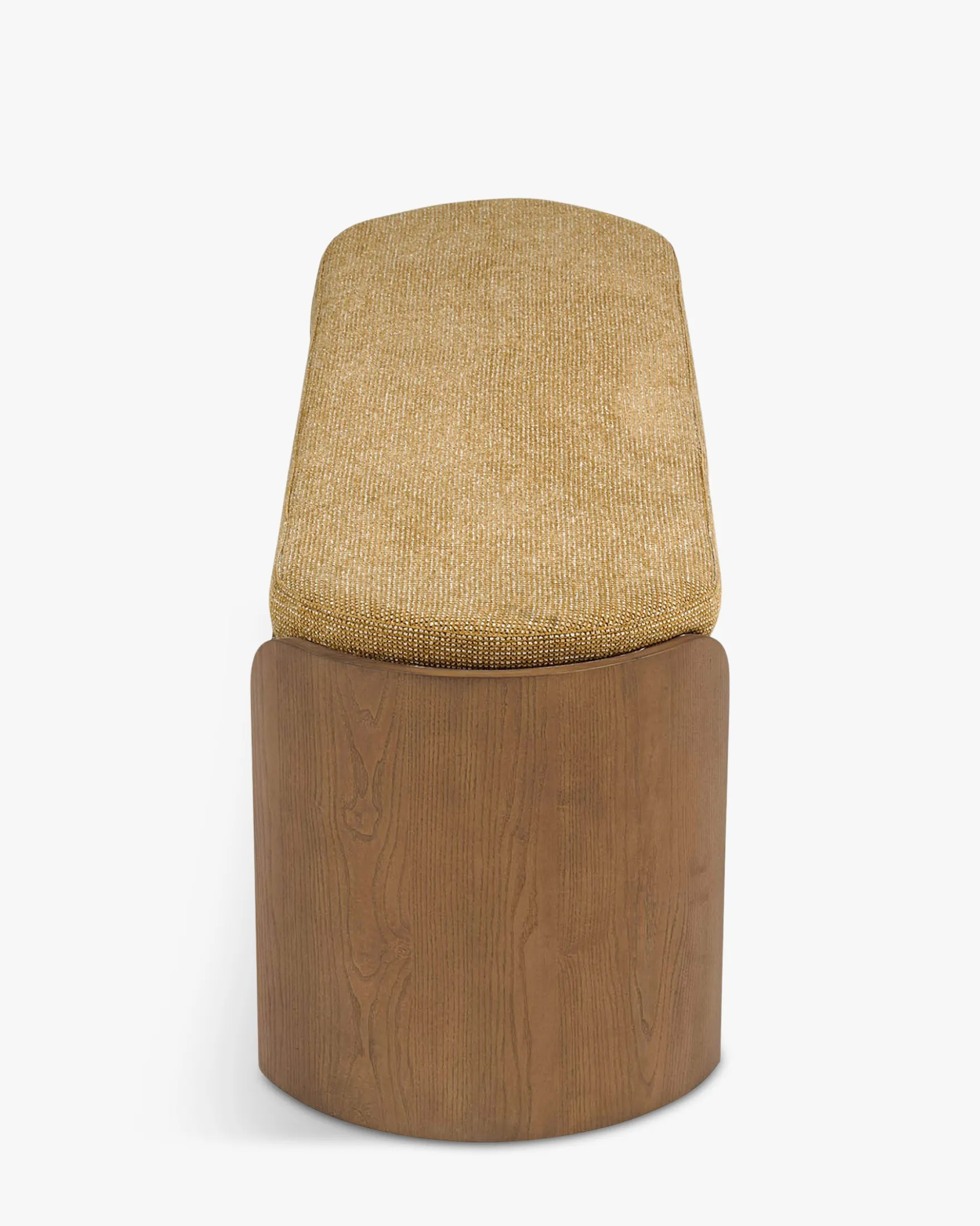 Banc à chaussures, Bois noyer, Tweed marron, L140 Noemia