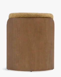 Banc à chaussures, Bois noyer, Tweed marron, L140 Noemia