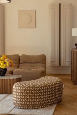 Banc, Entrelacs marron ocre, L100 Enzo