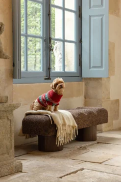 Banc, Tweed cognac texturé, L141 Nova