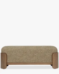 Banc, Tweed marron écorce & Frêne teinte noyer, L120 Elipse