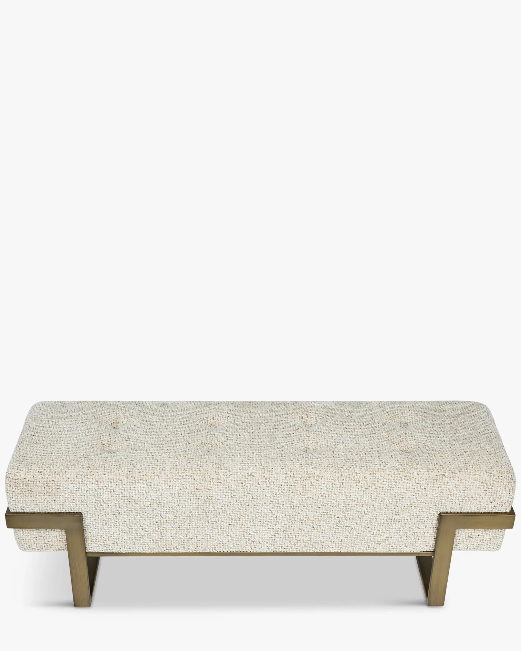Banc, Tweed moucheté marron & métal doré, L142 Vertigo