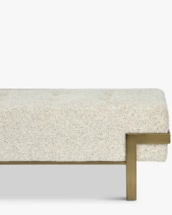 Banc, Tweed moucheté marron & métal doré, L142 Vertigo