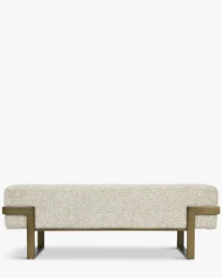 Banc, Tweed moucheté marron & métal doré, L142 Vertigo