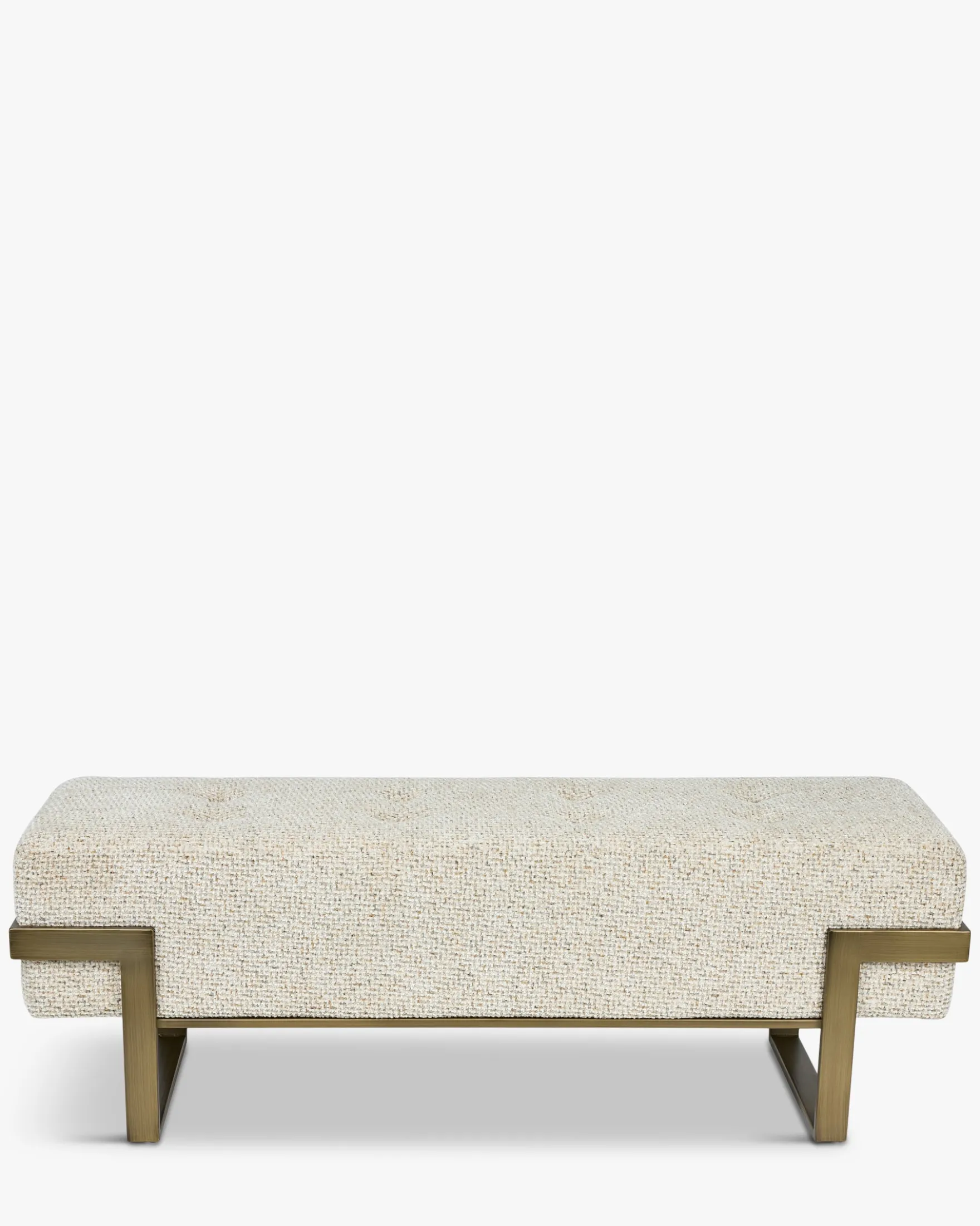 Banc, Tweed moucheté marron & métal doré, L142 Vertigo