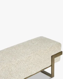 Banc, Tweed moucheté marron & métal doré, L142 Vertigo