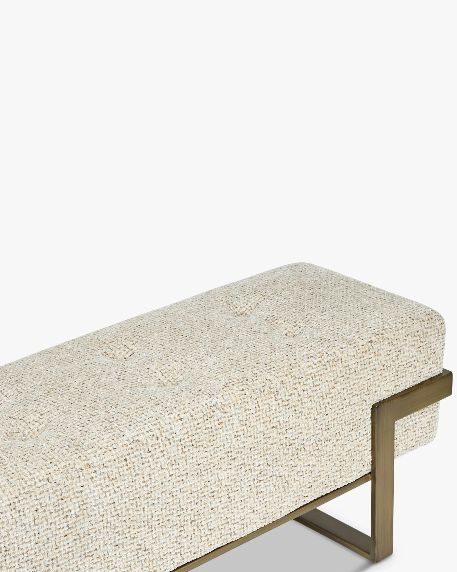 Banc, Tweed moucheté marron & métal doré, L142 Vertigo