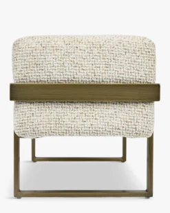 Banc, Tweed moucheté marron & métal doré, L142 Vertigo