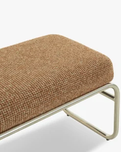 Banc, Tweed rouge rouille et beige, acier chromé, L135 Kyra
