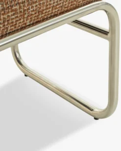 Banc, Tweed rouge rouille et beige, acier chromé, L135 Kyra