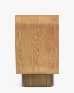 Buffet, Bois blond & bronze brossé, L100 Leylia
