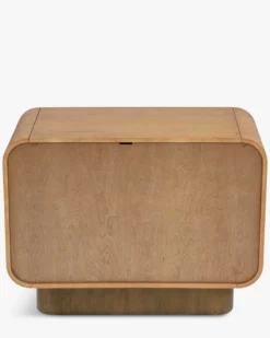 Buffet, Bois blond & bronze brossé, L100 Leylia