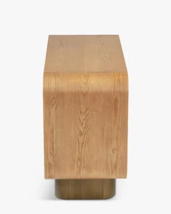 Buffet, Bois blond & bronze brossé, L100 Leylia