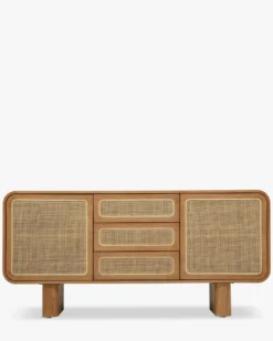 Buffet, Cannage naturel & bois blond, L160 Oxford