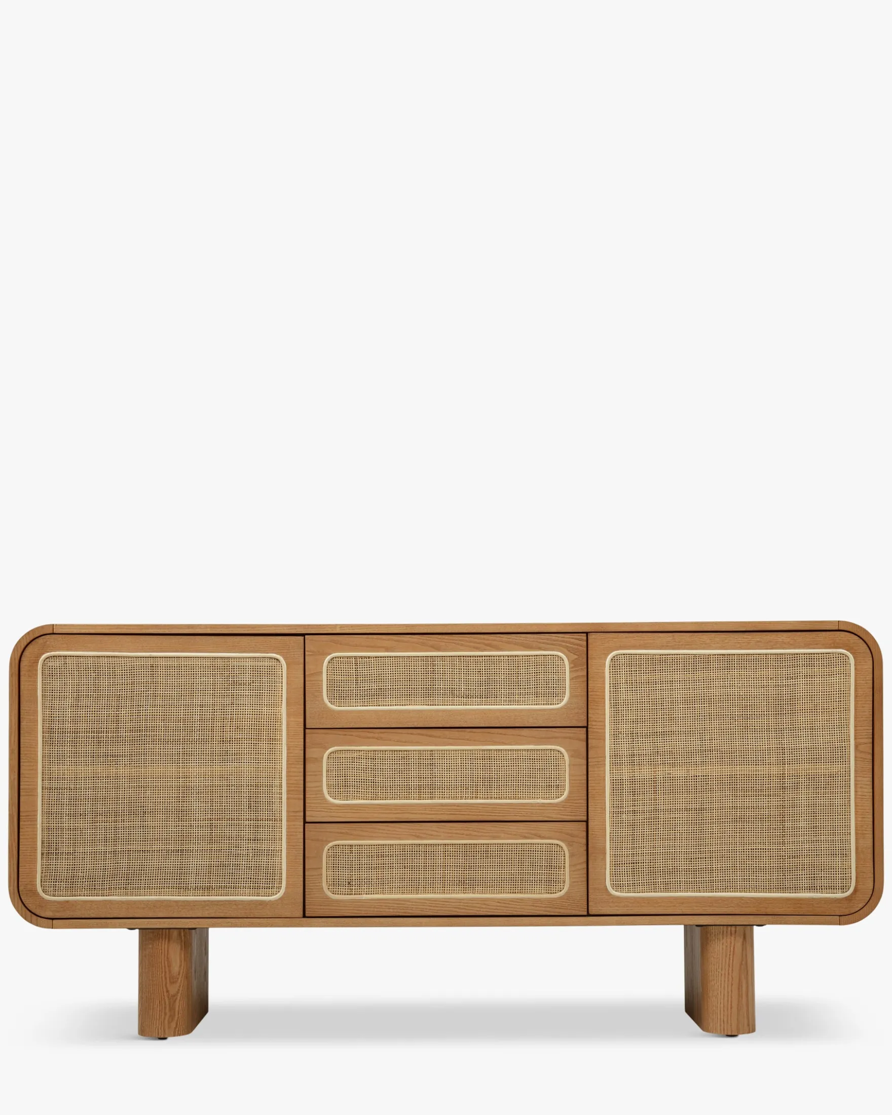 Buffet, Cannage naturel & bois blond, L160 Oxford