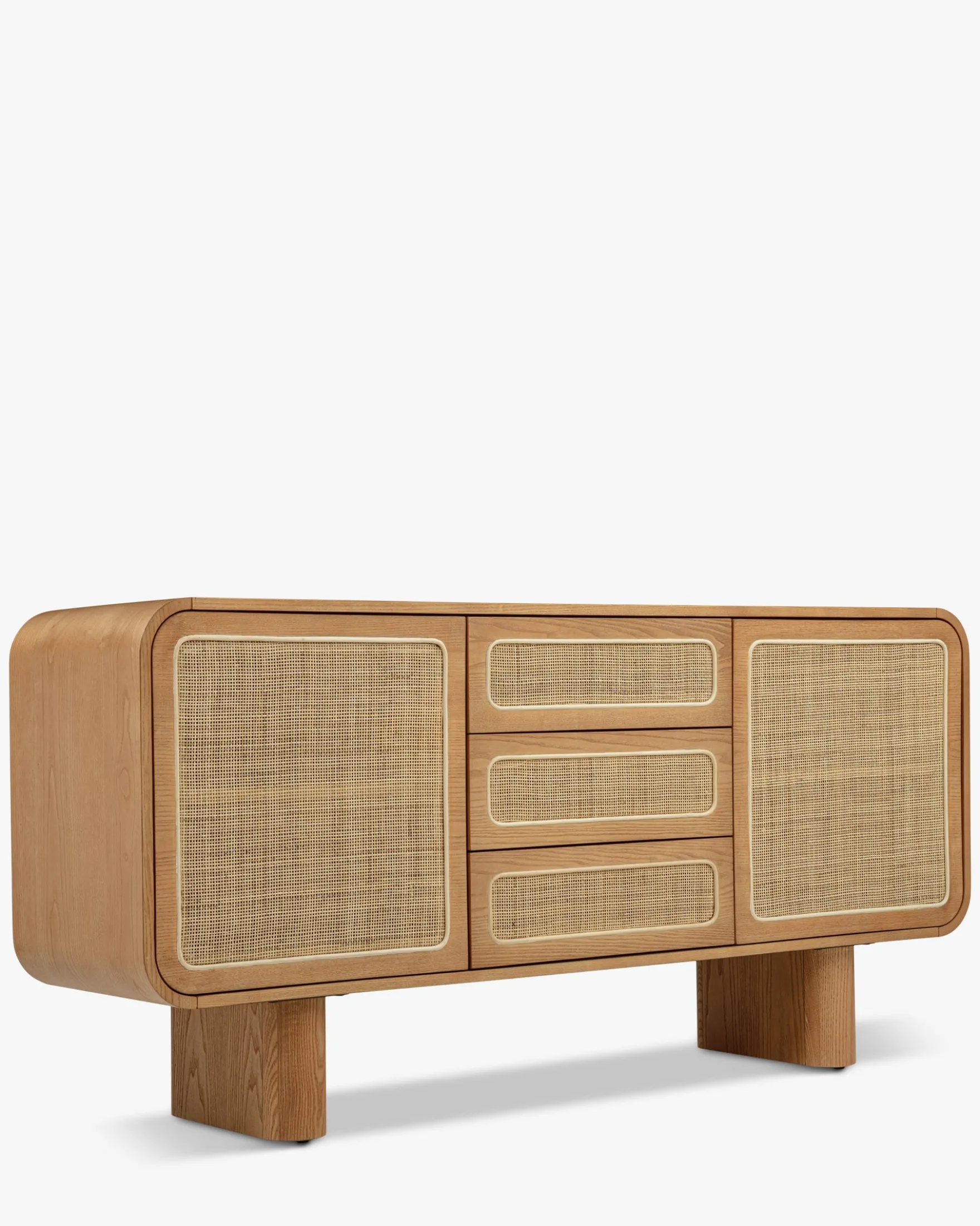 Buffet, Cannage naturel & bois blond, L160 Oxford