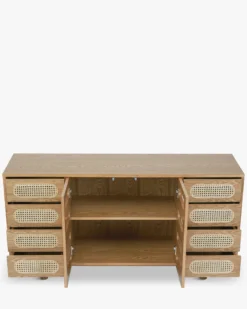 Buffet, Cannage naturel & bois blond, L150 Mayfair