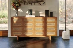 Buffet, Cannage naturel & bois blond, L150 Mayfair