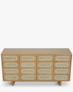 Buffet, Cannage naturel & bois blond, L150 Mayfair