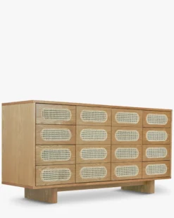Buffet, Cannage naturel & bois blond, L150 Mayfair