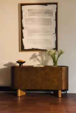 Buffet, Effet laiton antique brossé, L150 Ovalia