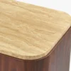 Buffet, Travertin waterproof & bois de noyer, L140 Orion