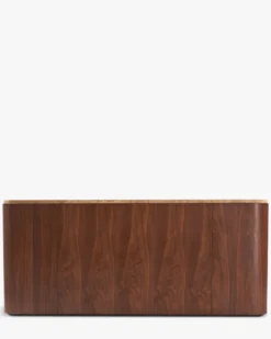 Buffet, Travertin waterproof & bois de noyer, L140 Orion