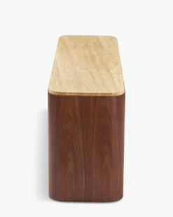 Buffet, Travertin waterproof & bois de noyer, L140 Orion