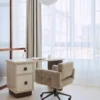 Bureau, Bois beige & Bois teinte noyer, L140 Archi