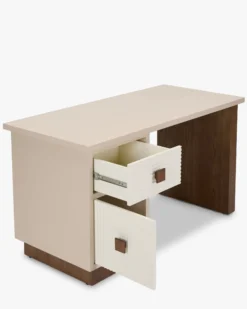 Bureau, Bois beige & Bois teinte noyer, L140 Archi