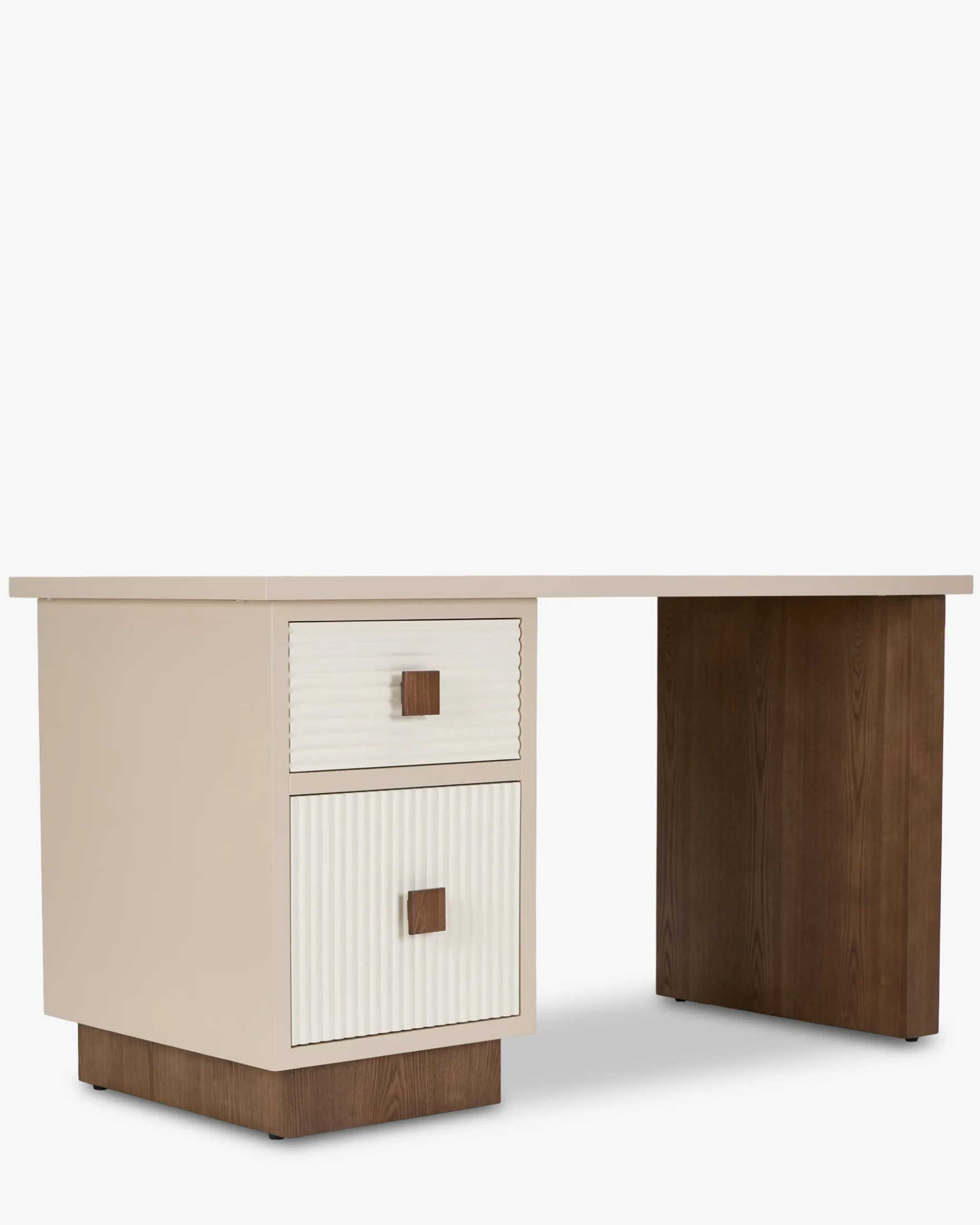 Bureau, Bois beige & Bois teinte noyer, L140 Archi
