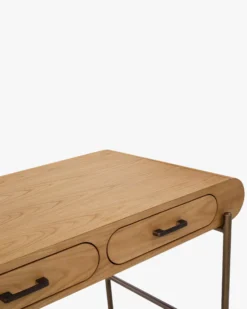 Bureau, Bois blond & métal chocolat brossé Drysdale
