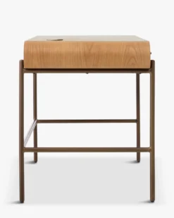 Bureau, Bois blond & métal chocolat brossé Drysdale