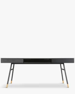 Bureau, Bois de frêne, métal noir & doré, L180 Solomon