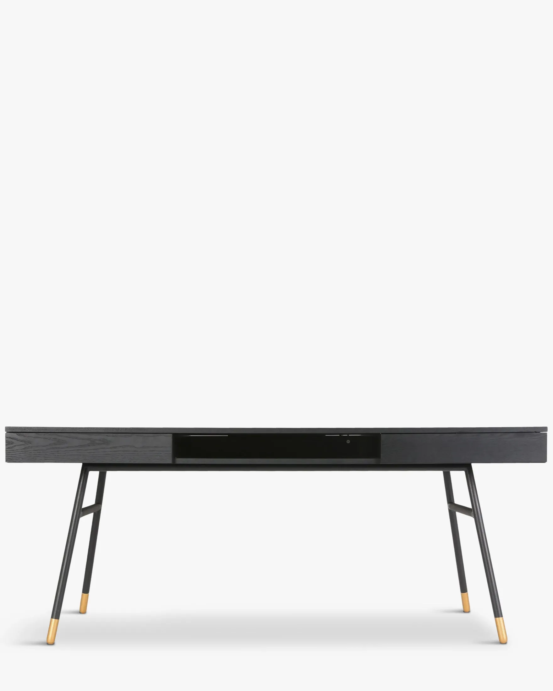 Bureau, Bois de frêne, métal noir & doré, L180 Solomon