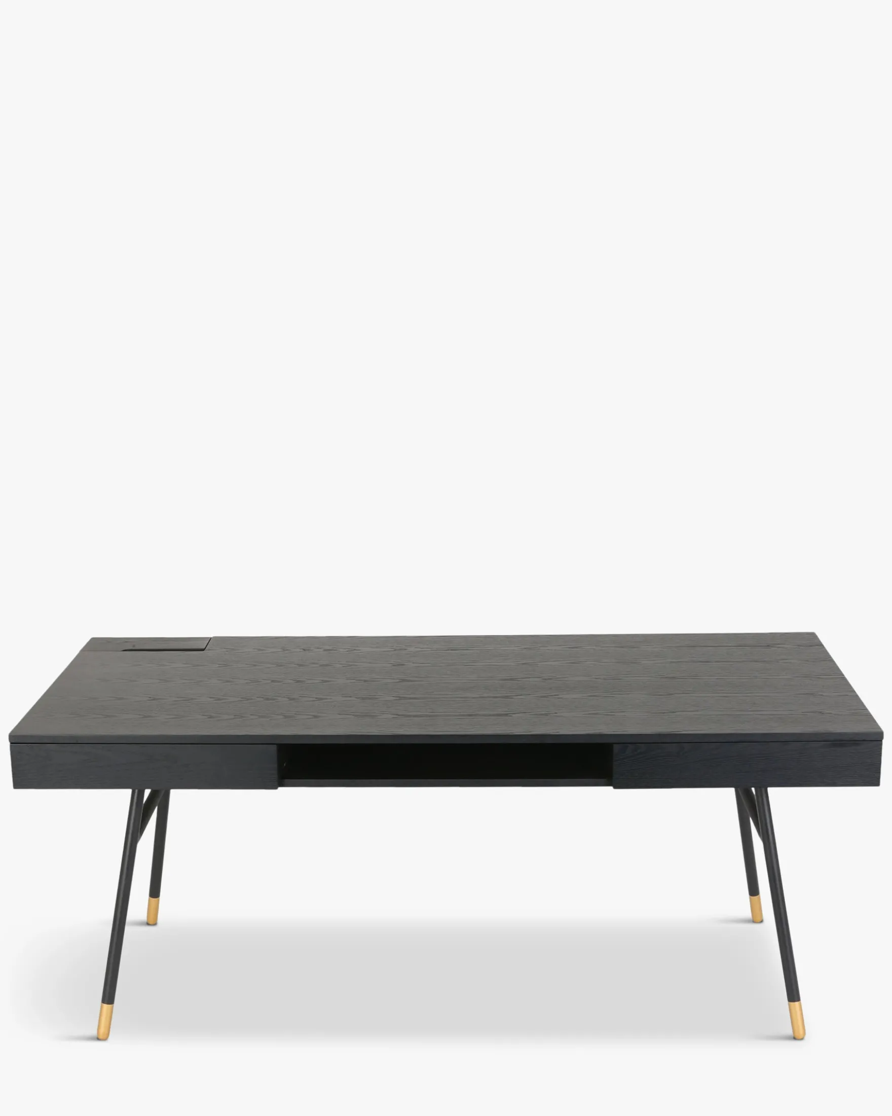 Bureau, Bois de frêne, métal noir & doré, L180 Solomon