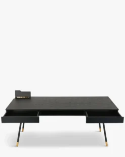 Bureau, Bois de frêne, métal noir & doré, L180 Solomon