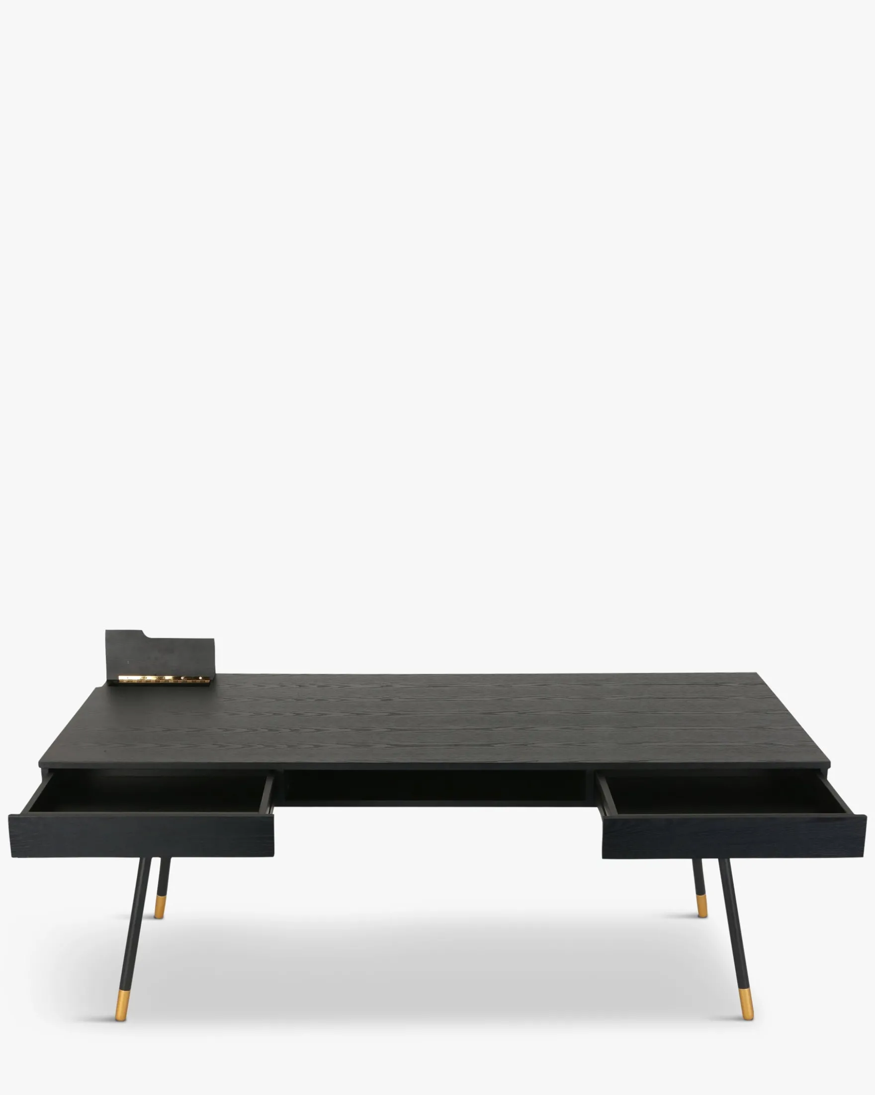 Bureau, Bois de frêne, métal noir & doré, L180 Solomon